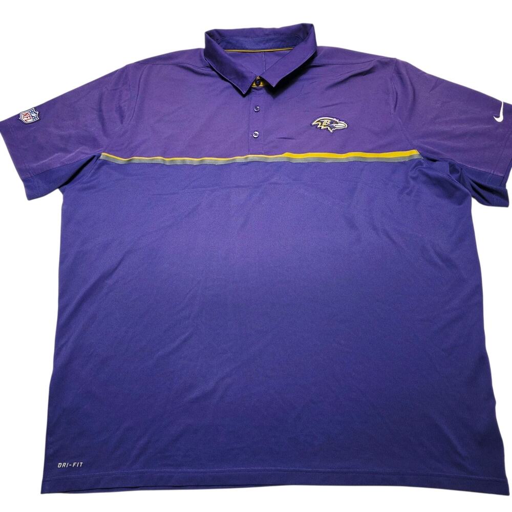 Nike Dri-Fit On Field Apparel Baltimore Ravens Golf Polo Men's Size 3XL NFL